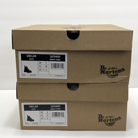 NEW DR MARTENS SINCLAIR ZEBRA SMOOTH LEATHER PLATFORM BOOTS - Picture 6 of 12